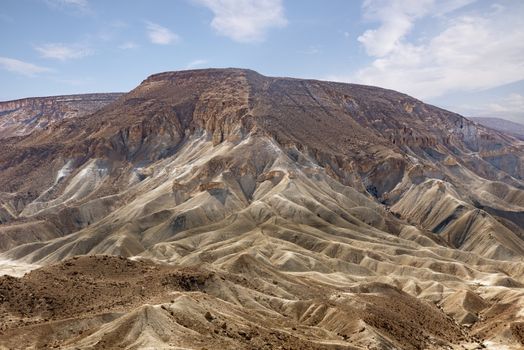 Israel Negev Desert Sede Boker. Grave of David Ben-Gurion. Great view of the Nakhal Tsin rift. Beautiful Colorful Desert Sand landscape