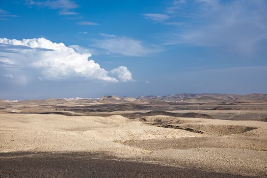 Israel Negev Desert Sede Boker. Grave of David Ben-Gurion. Great view of the Nakhal Tsin rift. Beautiful Colorful Desert Sand landscape