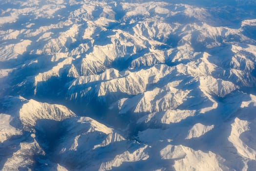 Aerial winter view of the Pyrenees