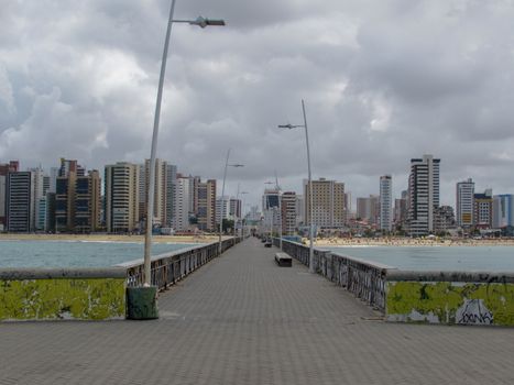 Fortaleza, Brazil - 6 January 2019: Praia de Iracema beach in Fortaleza, northeastern Brazil