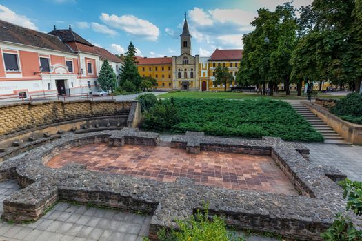 City Pecs (Sopianae) - historical town centre, Early Christian Mausoleum, Saint Stephen's Square. Hungary, World Heritage Site by UNESCO