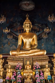 Bangkok, Thailand - August 25, 2019 : Wat Ratchanatdaram and Loha Prasat (iron castle) is buddhist temple (wat) located between RatchadamnoenKlang and MahaChai Road, in Phra Nakhon district, Bangkok.