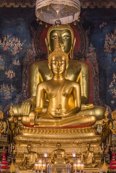 Bangkok, Thailand - August 25, 2019 : Wat Ratchanatdaram and Loha Prasat (iron castle) is buddhist temple (wat) located between RatchadamnoenKlang and MahaChai Road, in Phra Nakhon district, Bangkok.