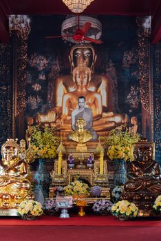 Bangkok, Thailand - August 25, 2019 : Wat Bowonniwet Vihara is major Buddhist temple (wat) in Phra Nakhon district, Bangkok.