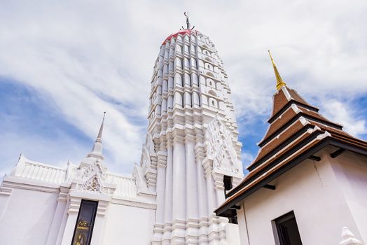 Ayutthaya Thailand June 13, 2020 : Prang of Puttaisawan temple in Ayutthaya, Thailand.