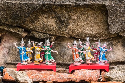 Small paint dolls as votive offerings.Thai doll angel doll thailand child angel