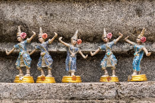 Small paint dolls as votive offerings.Thai doll angel doll thailand child angel