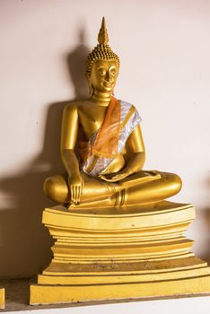 Golden Buddha statue of Wat Phutthaisawan (Old Temple) in Ayutthaya period is the capital at Ayutthaya Thailand