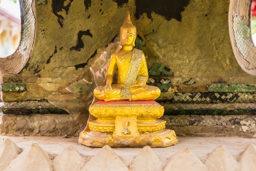 Golden Buddha statue of Wat Phutthaisawan (Old Temple) in Ayutthaya period is the capital at Ayutthaya Thailand
