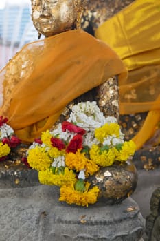 Bangkok, Thailand - August 29, 2015 : Thai buddha statue at Wat Hua Lamphong. Wat Hua Lamphong is a Royal Buddhist temple, third class, in the Bang Rak District of Bangkok, Thailand.