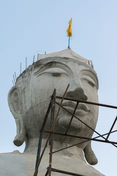 Chanthaburi, Thailand - January 1, 2016 : Thai buddha statue at Thai forest temple (Wat Pa) in the Na Yai Am District of Chanthaburi, Thailand.