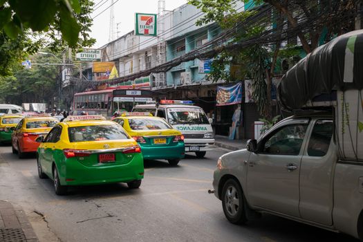 Bangkok, Thailand - January 22, 2016 : Transportation in Bangkok city. Bangkok is the capital and the most populous city of Thailand.