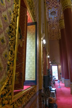 Bangkok, Thailand - March 19, 2016 : Sanctuary in temple  at Wat Thep Sirin Thrawat Ratchaworawihan.