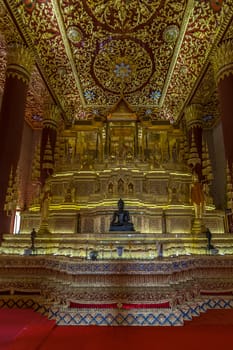 Bangkok, Thailand - March 19, 2016 : Thai buddha statue at Wat Thep Sirin Thrawat Ratchaworawihan. Wat Thep Sirin is a important Thai temple in Bangkok, Thailand.