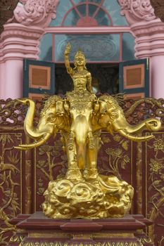 Samut Prakan, Thailand - March 27, 2016 : Statue at Erawan Museum is a museum in Samut Prakan, Thailand. It is well known for its giant three-headed elephant art display.