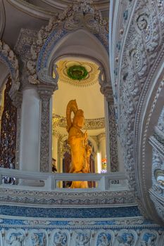Samut Prakan, Thailand - March 27, 2016 : Statue at Erawan Museum is a museum in Samut Prakan, Thailand. It is well known for its giant three-headed elephant art display.