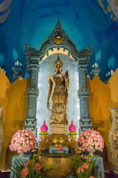 Samut Prakan, Thailand - March 27, 2016 : Thai buddha statue at Erawan Museum is a museum in Samut Prakan, Thailand. It is well known for its giant three-headed elephant art display.