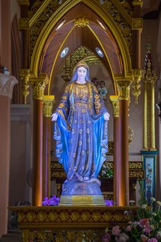 Chanthaburi, Thailand - May 6, 2016 : The Virgin Mary statue at The Cathedral of the Immaculate Conception is a Roman Catholic Diocese of Chanthaburi.