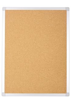 blank office corkboard isolated on white background.