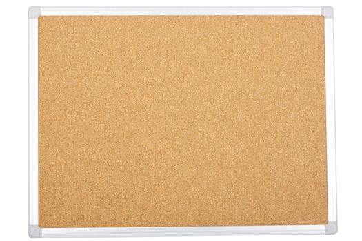 blank office corkboard isolated on white background.