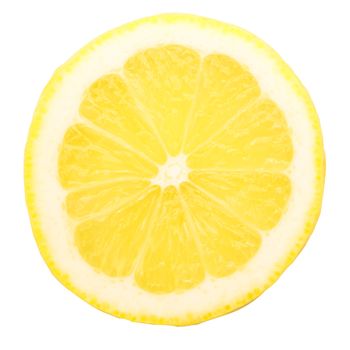 Portion of lemon isolated on white background.