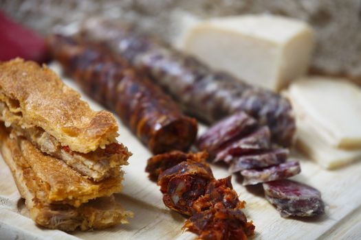 Assortment of different delicious iberian food.