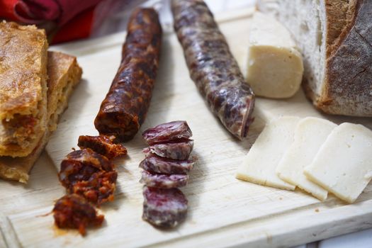 Assortment of different delicious iberian food.