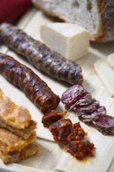 Assortment of different delicious iberian food.