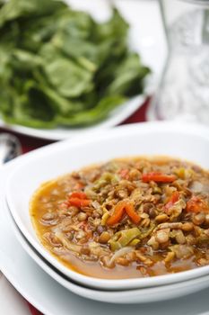 Lentils with Green Salad