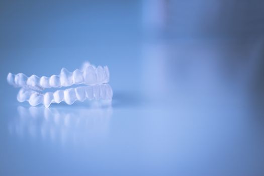 Top and bottom of transparent dental orthodontics