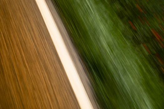 Long exposure of the road from a vehicle in movement.