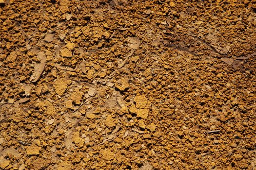 Yellow dried mud in rio Tinto, Huelva.