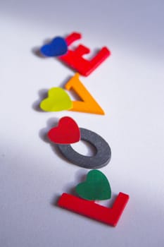 Word love made with wood letters