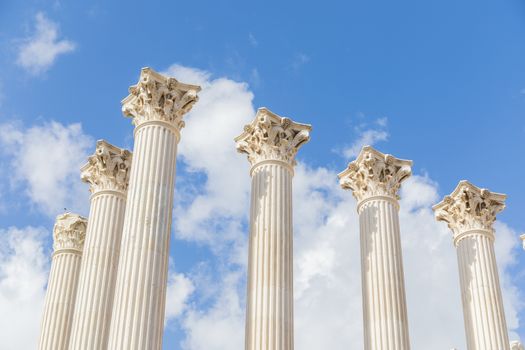 corinthian columns style reaching out for the sky in outdoors.