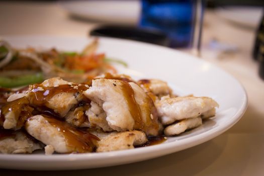 Special Chinese food served on plates