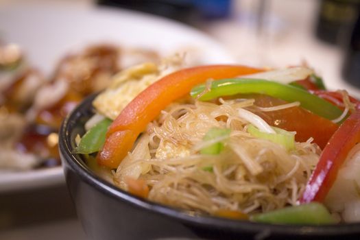 Special Chinese food served on plates