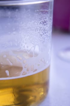 Beer in a glass cup