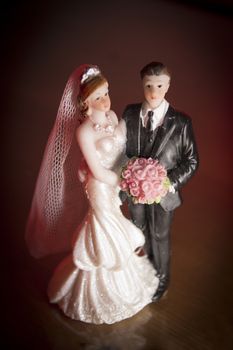 Newlyweds embraced bride and groom