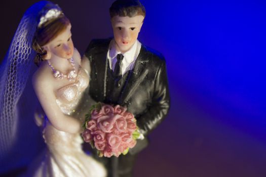 Newlyweds embraced bride and groom