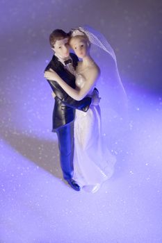 Newlyweds embraced bride and groom