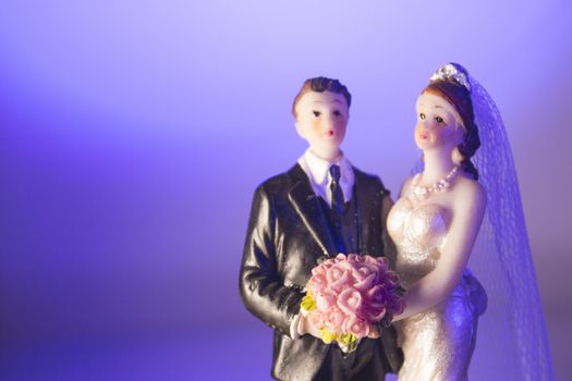 Newlyweds embraced bride and groom
