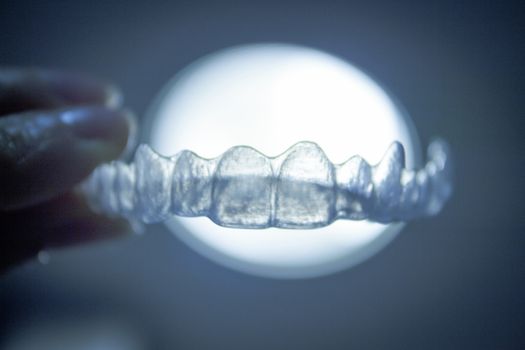 Transparent dental orthodontics with white light background