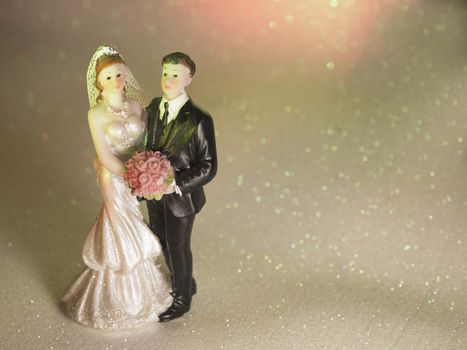 Newlyweds embraced bride and groom
