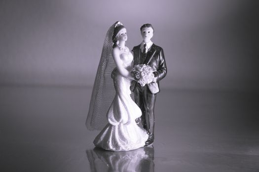 Newlyweds embraced bride and groom