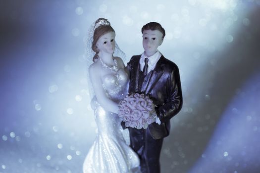 Newlyweds embraced bride and groom