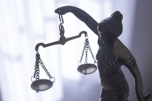 Metal statue symbol of justice Themis. This figure has not specific author, no model release needed.