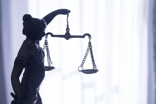 Metal statue symbol of justice Themis. This figure has not specific author, no model release needed.