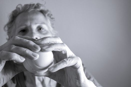 Rehabilitation exercises for an older woman with cerebral stroke