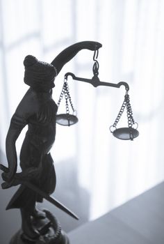 Metal statue symbol of justice Themis. This figure has not specific author, no model release needed.
