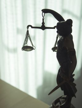 Metal statue symbol of justice Themis. This figure has not specific author, no model release needed.